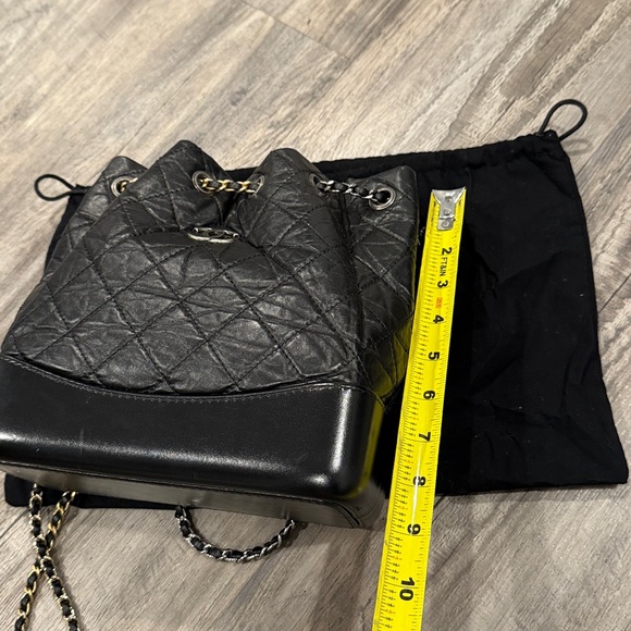 CHANEL Gabrielle Mini Backpack Chain Bag in Quilted Black Leather - Picture 16 of 16